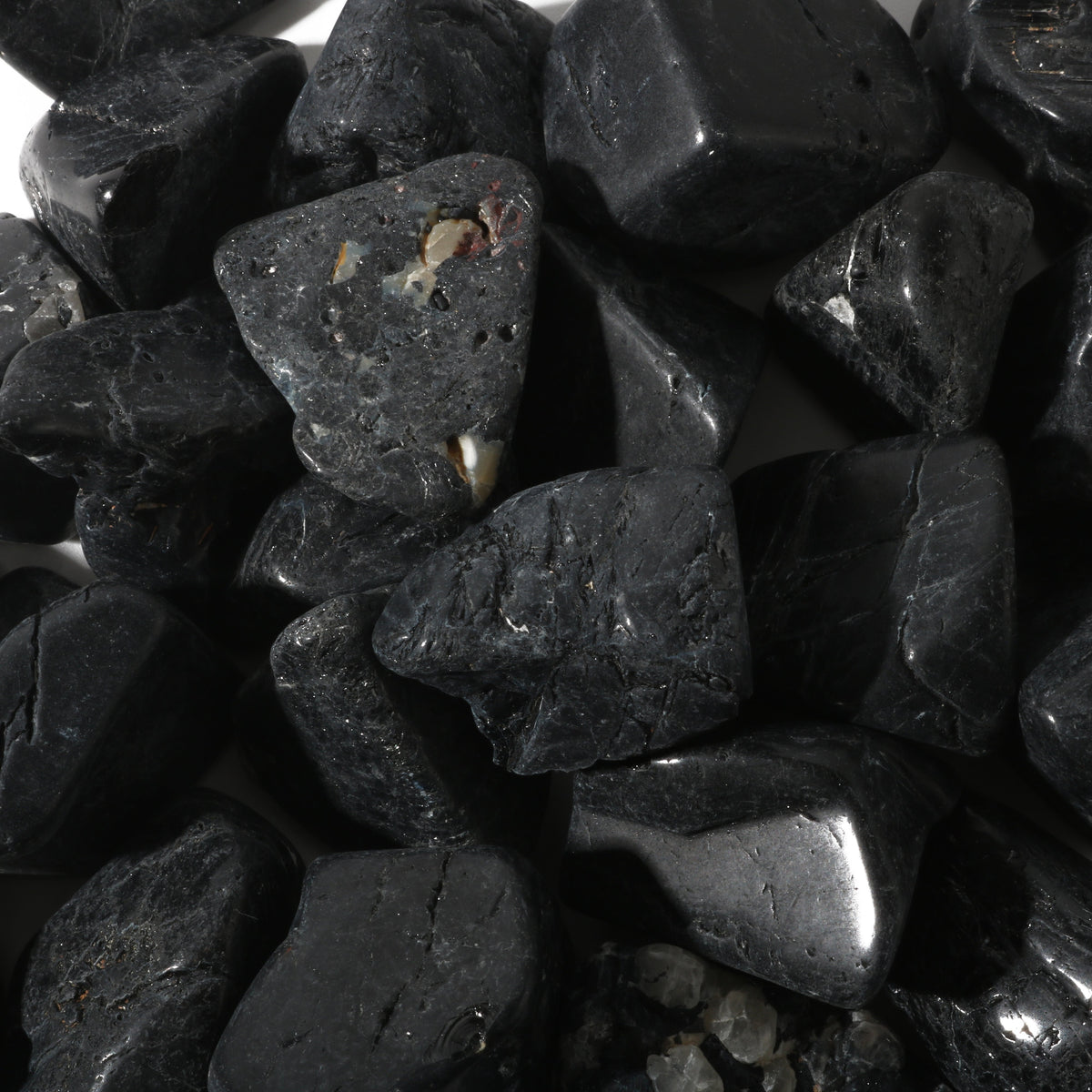Black Tourmaline Tumbled Stones B - Free Form - 1lb