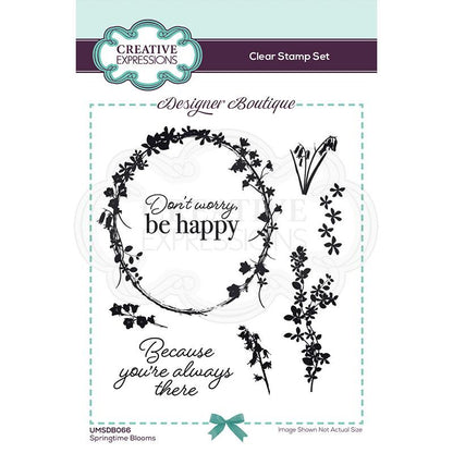 Creative Expressions Designer Boutique Collection Springtime Blooms A6 Clear Stamp Set