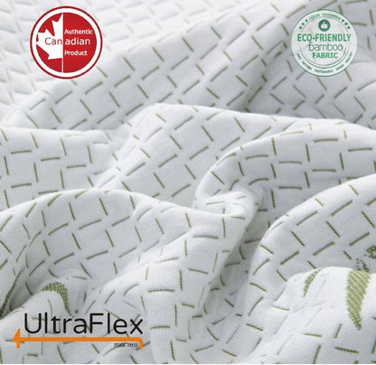 UltraFlex® EasySleep Mattress and BoxSpring Set - Canadian-Made Medium Firm Gel Infused Reversible Comfort With Pressure Relief, Cooling Technology, Bamboo Cover, CertiPUR-US® Certified Foam Eco-Friendly Mattress (Made in Canada)