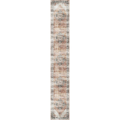 Echo Teppich in den Farben Burnt Orange, Schwarz und Pink