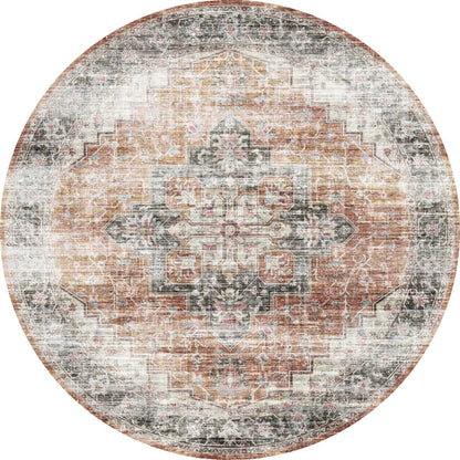 Echo Teppich in den Farben Burnt Orange, Schwarz und Pink