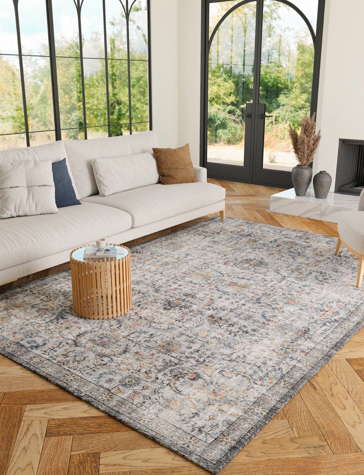 Hialeah Silber Pastellblauer Teppich