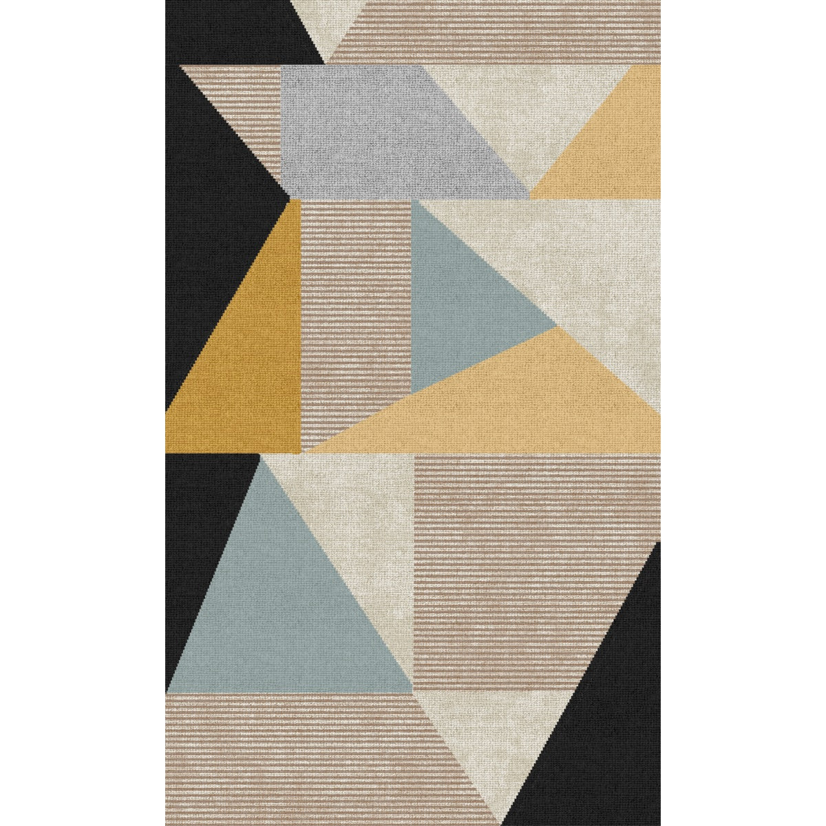 Teppich Mizza Schwarz Gelb Multicolor