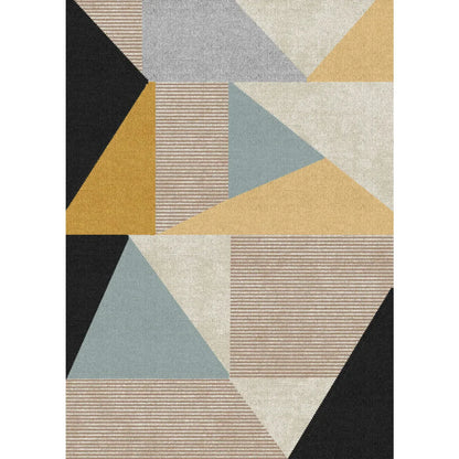 Teppich Mizza Schwarz Gelb Multicolor