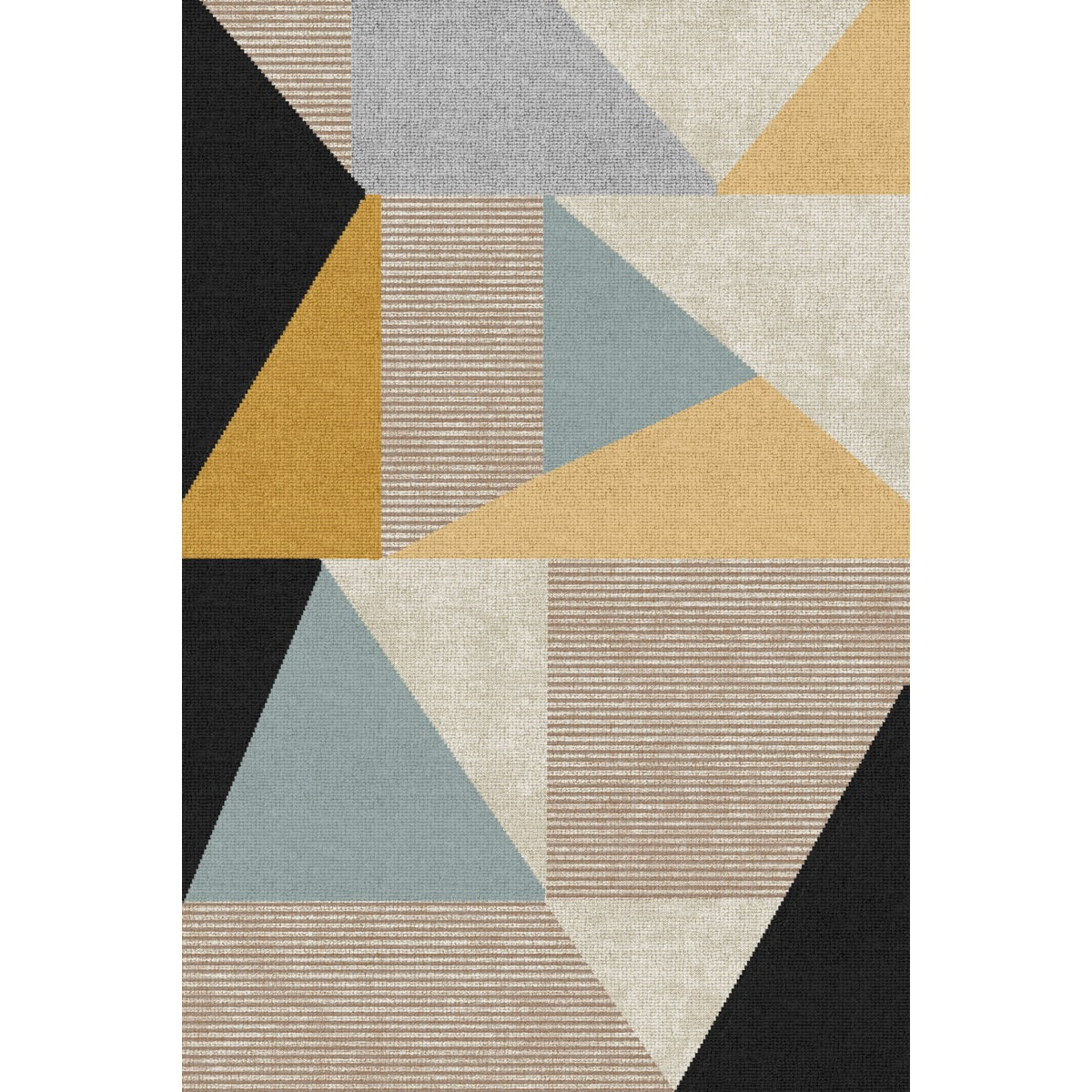 Teppich Mizza Schwarz Gelb Multicolor