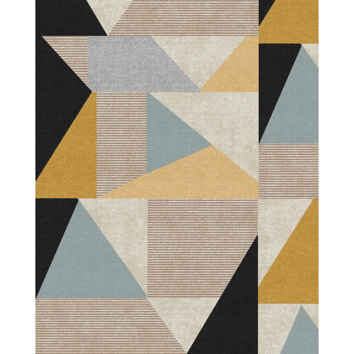 Teppich Mizza Schwarz Gelb Multicolor