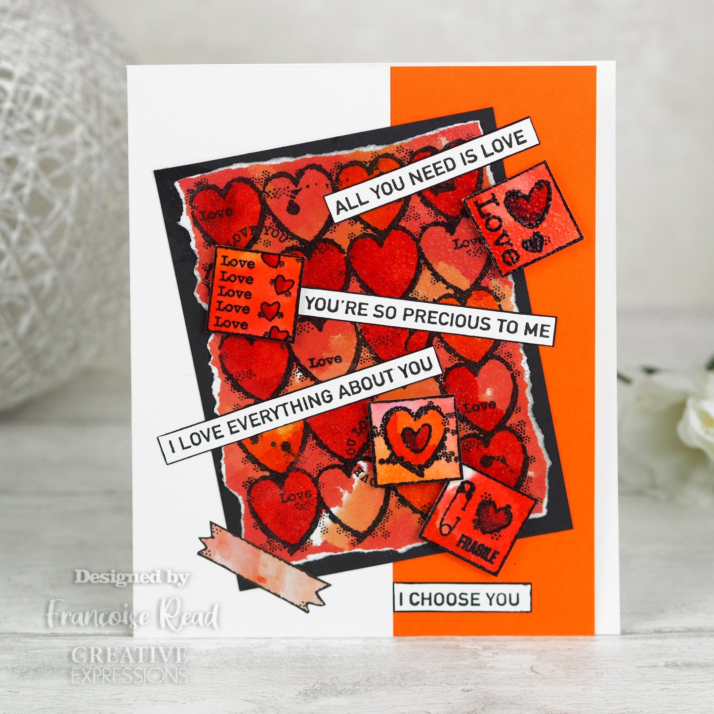 Woodware Clear Singles Love Squares 4 in x 6 in Stamp