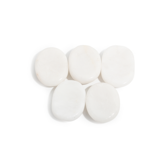 White Agate Worry Stone - 5 Pack