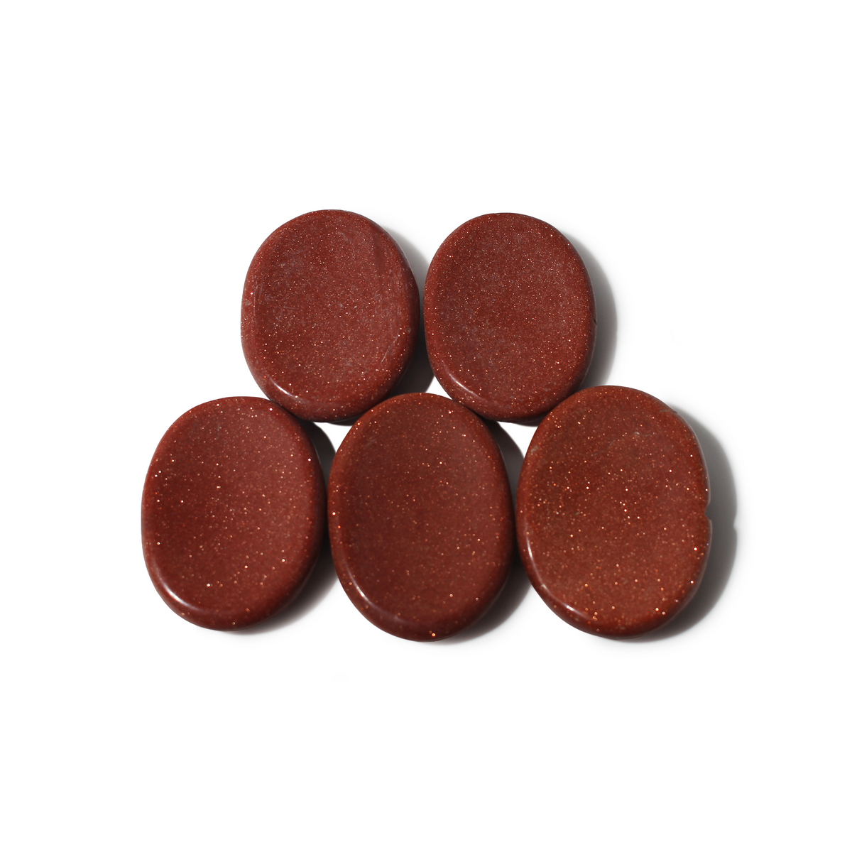 Brown Goldstone Worry Stone - Pack of 5 (Synthetic)