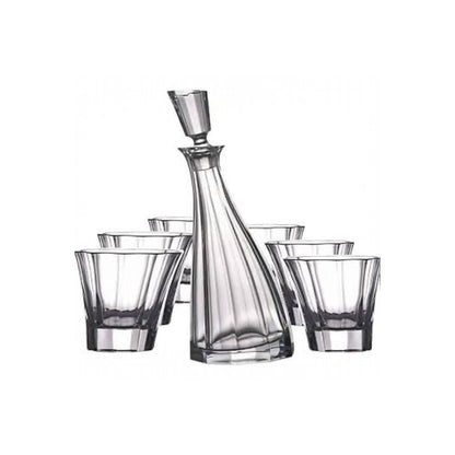 Crystal Decanter Whiskey Set - 7 Piece Luxury Barware Collection