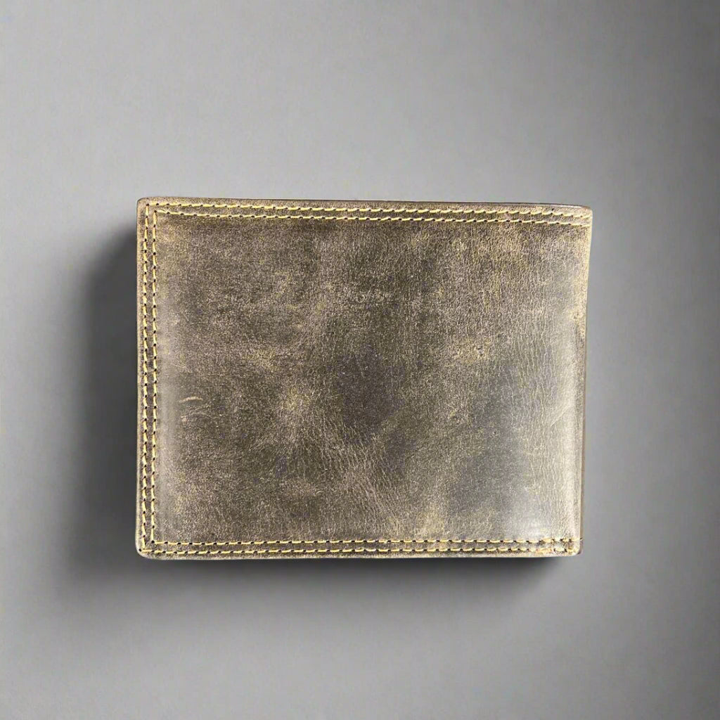 Greenwood Men's Leather Bifold Wallet. Premium RFID Protection Wallet with Flip Compartment