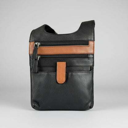 JBG Slim RFID Leather Crossbody Organizer Bag. Anti-Theft Travel Purse