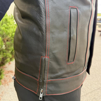 Men's Genuine Cow Leather Biker Club Vest