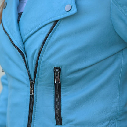 Women's Biker Look Sheep Leather Jacket