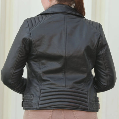 Women's Biker Look Sheep Leather Jacket