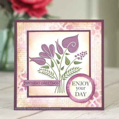 Woodware Clear Singles Fantasy Flower Set 4 in x 6 in Stamp