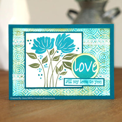 Woodware Clear Singles Peony Set 4 in x 6 in Stamp