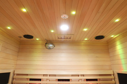 Blisspod | Venetian | Full Spectrum Indoor Premium Canadian Hemlock Ultra Low EMF Sauna | 11 Heaters | Reflexology & Chromotherapy | 3 Person