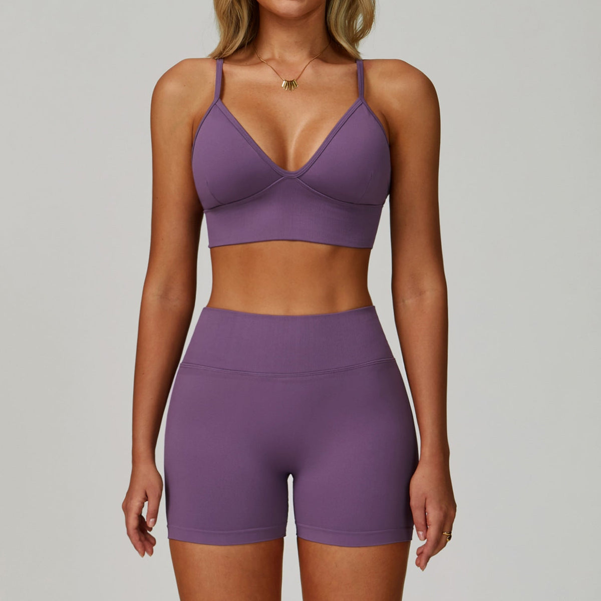 Women’s Seamless Tight Yoga Set – Waist-Slimming Quick-Dry Workout Activewear