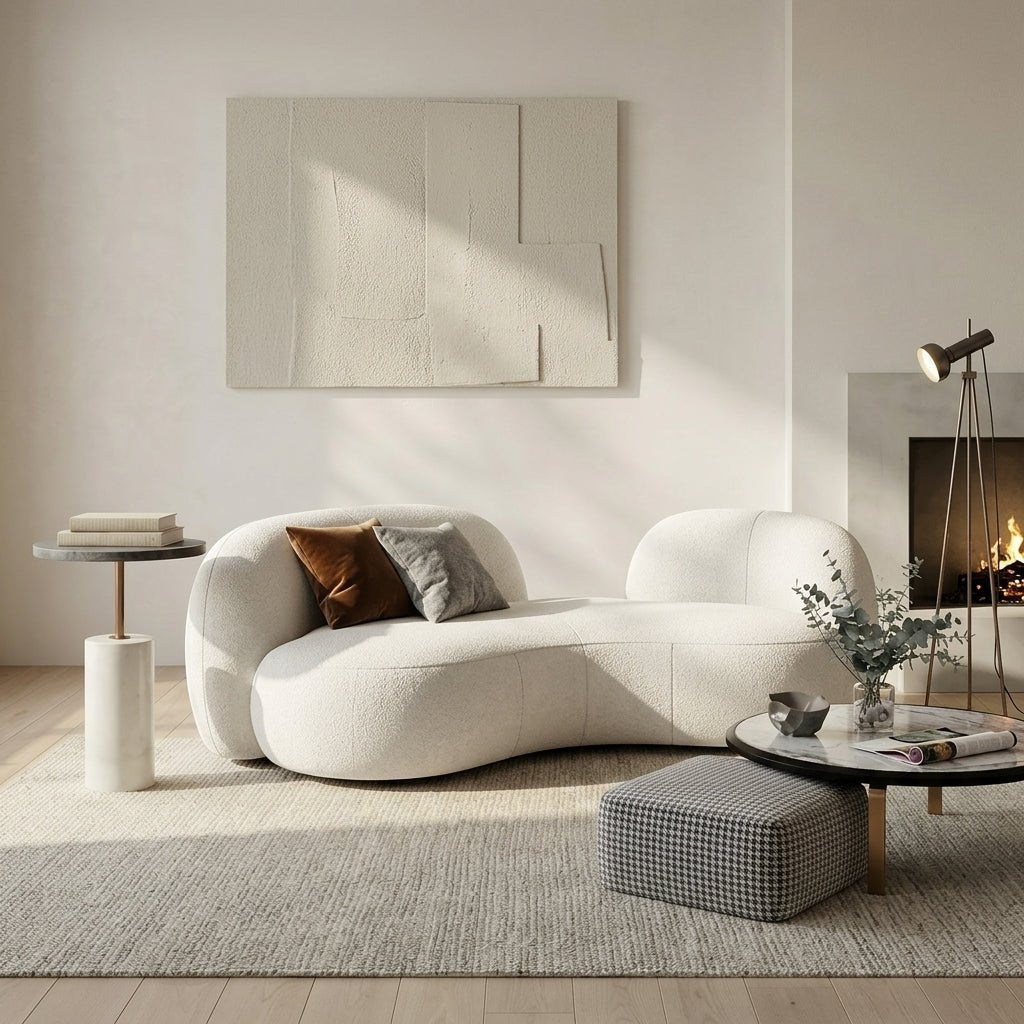 Albi Curved Fabric Sofa