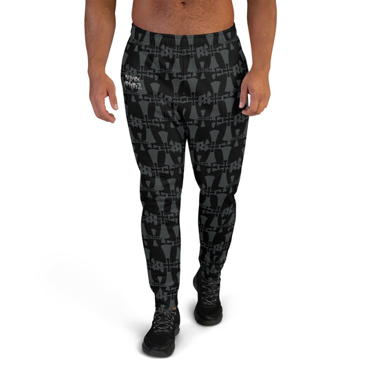 Men's Premium Recycled Fleece Black-Gray Joggers-Allover 3 Crusaders Print