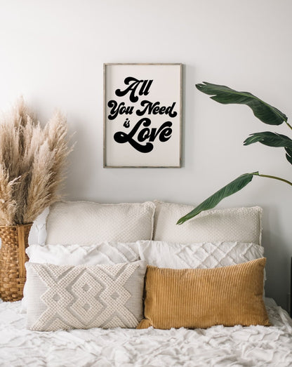 All You Need is Love Wood Sign - AURABAGS SHOP
