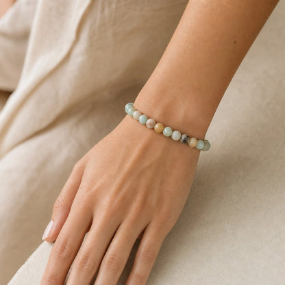 Amazonite Mixed Colour Faceted Round Bracelet - 8mm