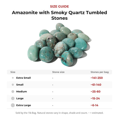 Amazonite with Smoky Quartz Tumbled Stones