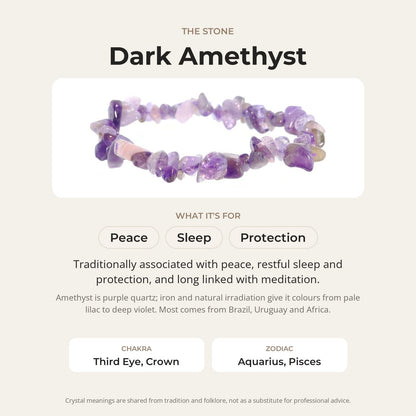 Amethyst Dark Chip Bracelet