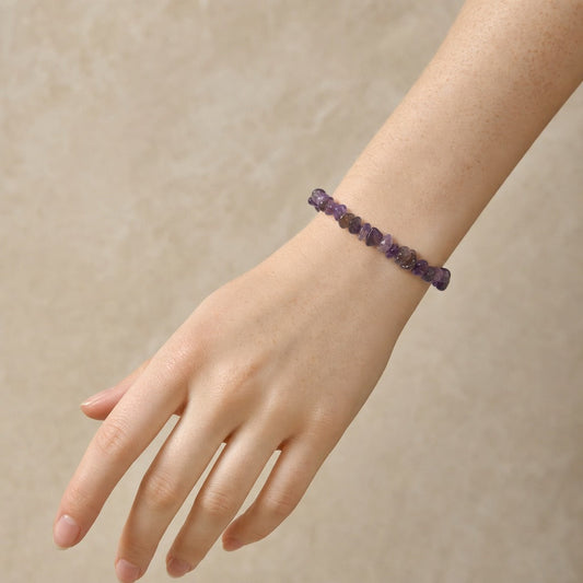 Amethyst Edge Polished Chip Bracelet