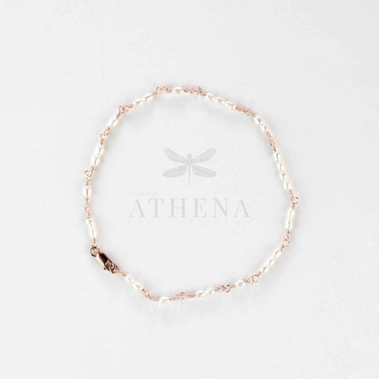Pearl Cluster Anklet in Rose Gold Fill