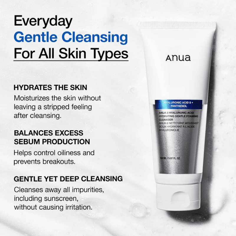Anua 8 Hyaluronic Acid Hydrating Gentle Foaming Cleanser 150ml