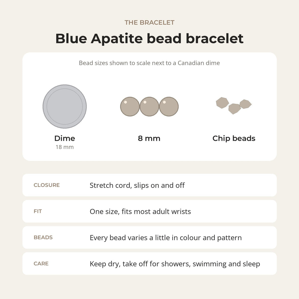 Apatite Blue Bead Bracelet