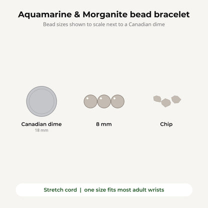 Aquamarine Morganite Bead Bracelet