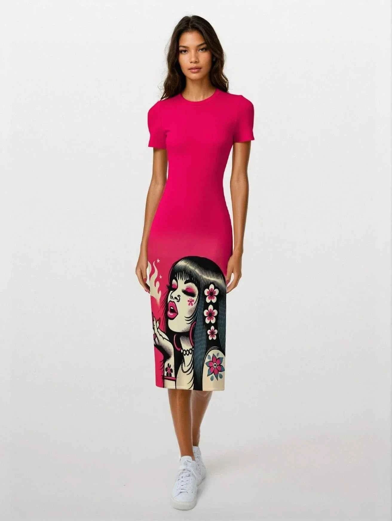 Pink Diesel midi bodycon dress