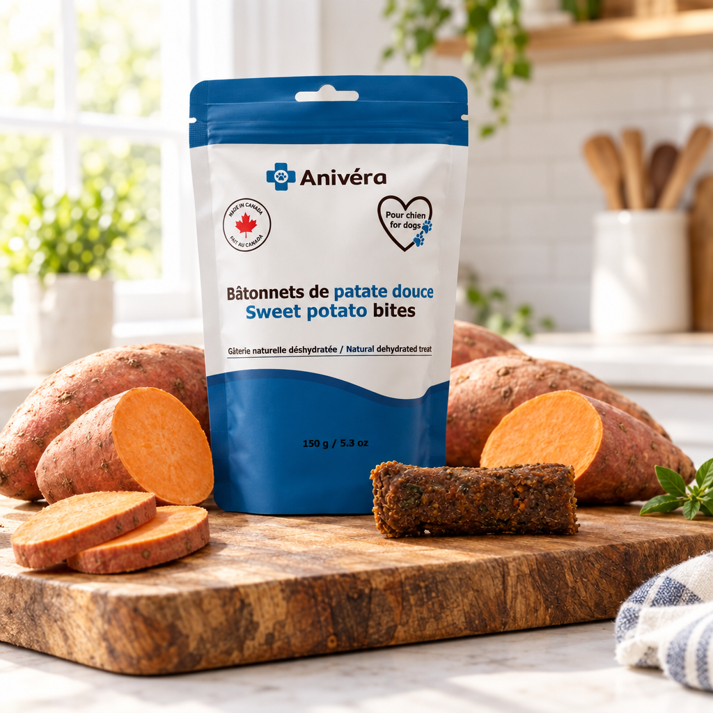 Bâtonnets de patate douce pour chien