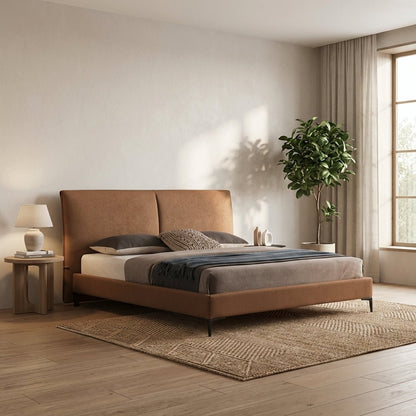 Berlin Caramel Faux Leather Bed