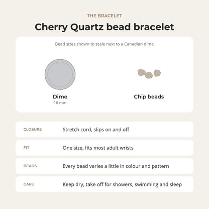 Cherry Quartz Chip Bracelet (Enhanced)