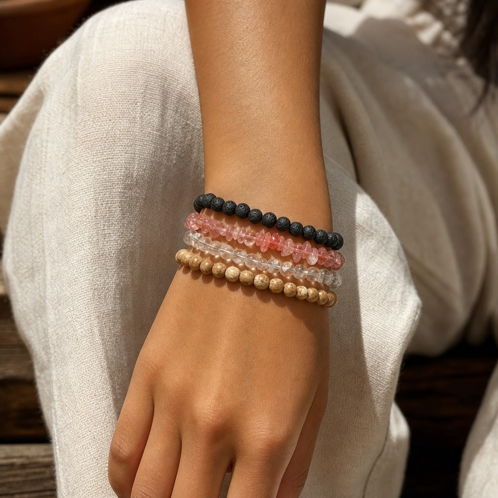 Cherry Quartz Chip Bracelet (Enhanced)