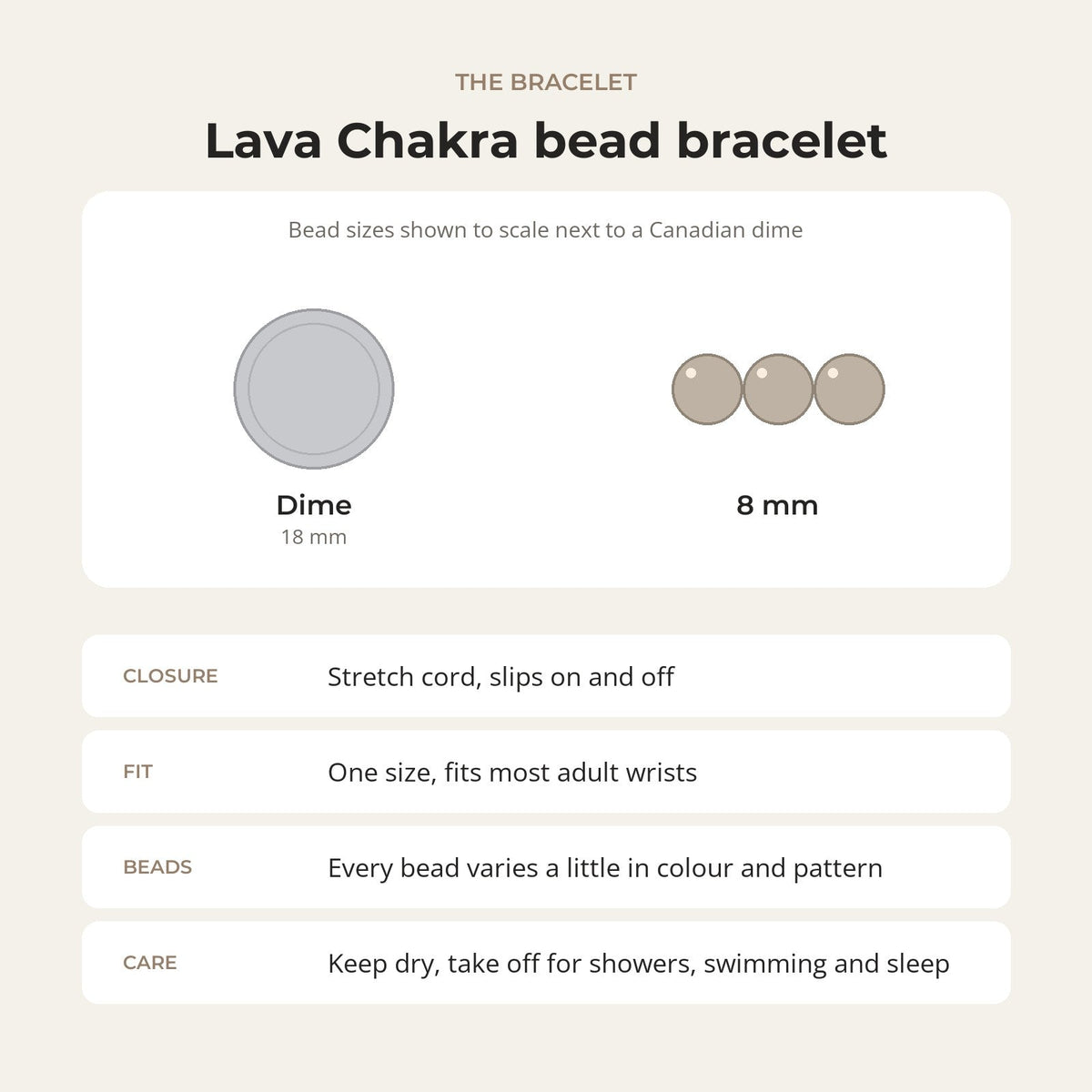 Black Lava Chakra Bracelet - 8mm