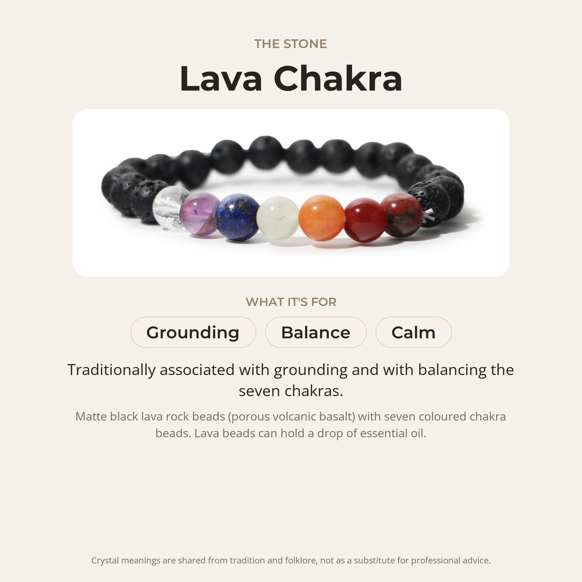 Black Lava Chakra Bracelet - 8mm