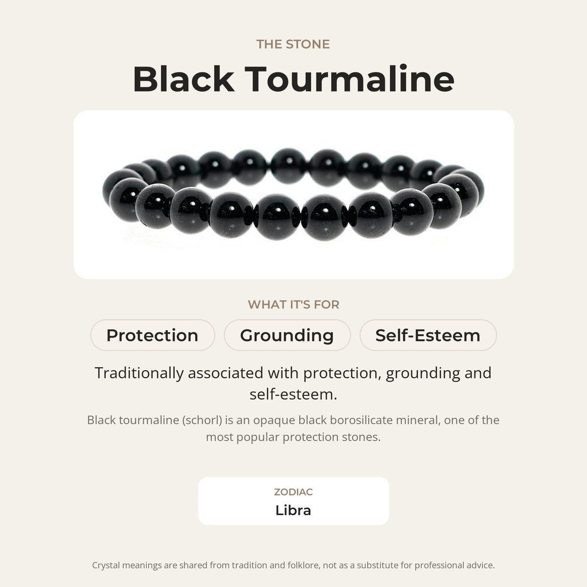 Black Tourmaline Bead Bracelet