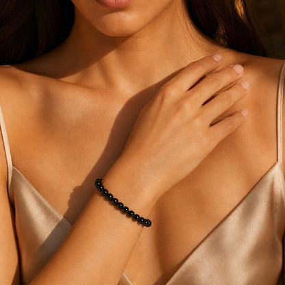 Black Tourmaline Bead Bracelet