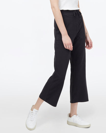 French Terry Hose mit weitem Bein