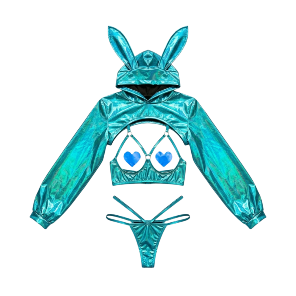 Anime Bunny Girl Style Neo Chrome Swimwear Sexy Bikini Cosplay Lingerie