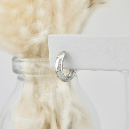 Boucles d'oreilles Huggies Voie lactée en argent sterling