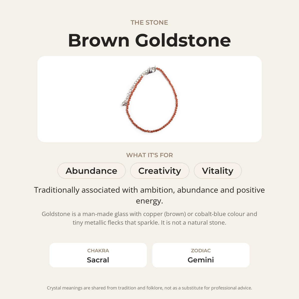 Brown Goldstone Bracelet - 2-3mm