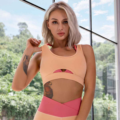 Women’s Contrast-Stitch Workout Set – Outdoor Running, Yoga & Fitness Activewear