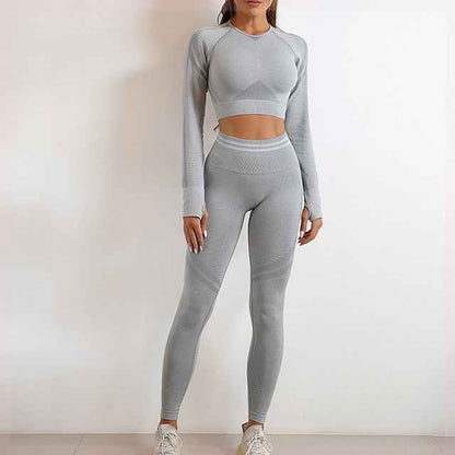 Women’s Seamless Sports Set – Workout Outfit with Booty Yoga Pants