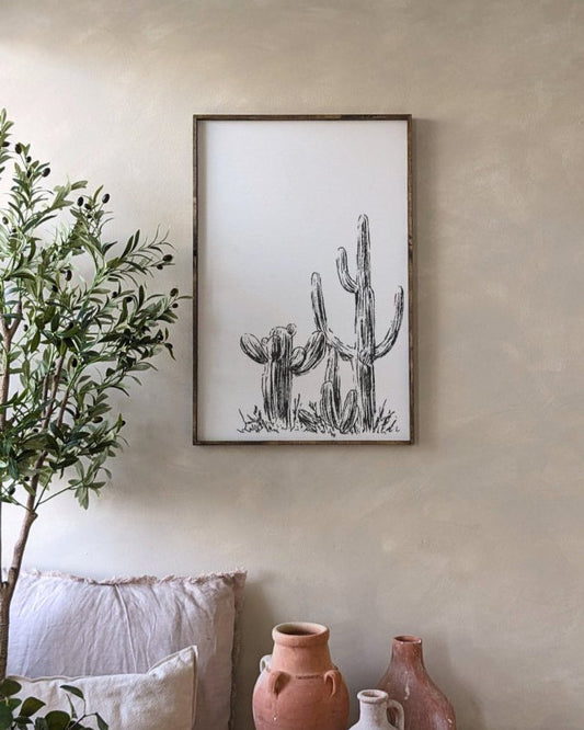 Cactus Wood Sign